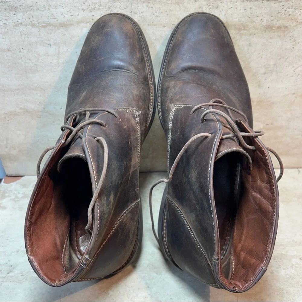 Johnston & Murphy Mens Brown Leather Chukka Boots Vibram Gumlite 10M‎ 25-1870